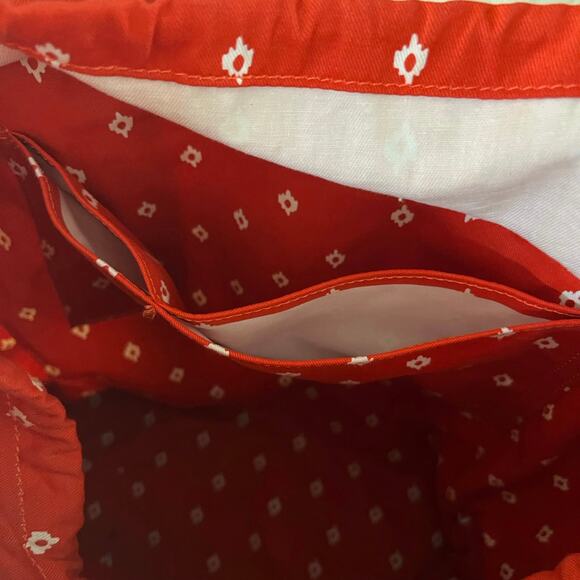 Lands’ End Rare Straw Orange Canvas Large Tote 14 x 16 Beach Coastal Classic 90s - Picture 5 of 9